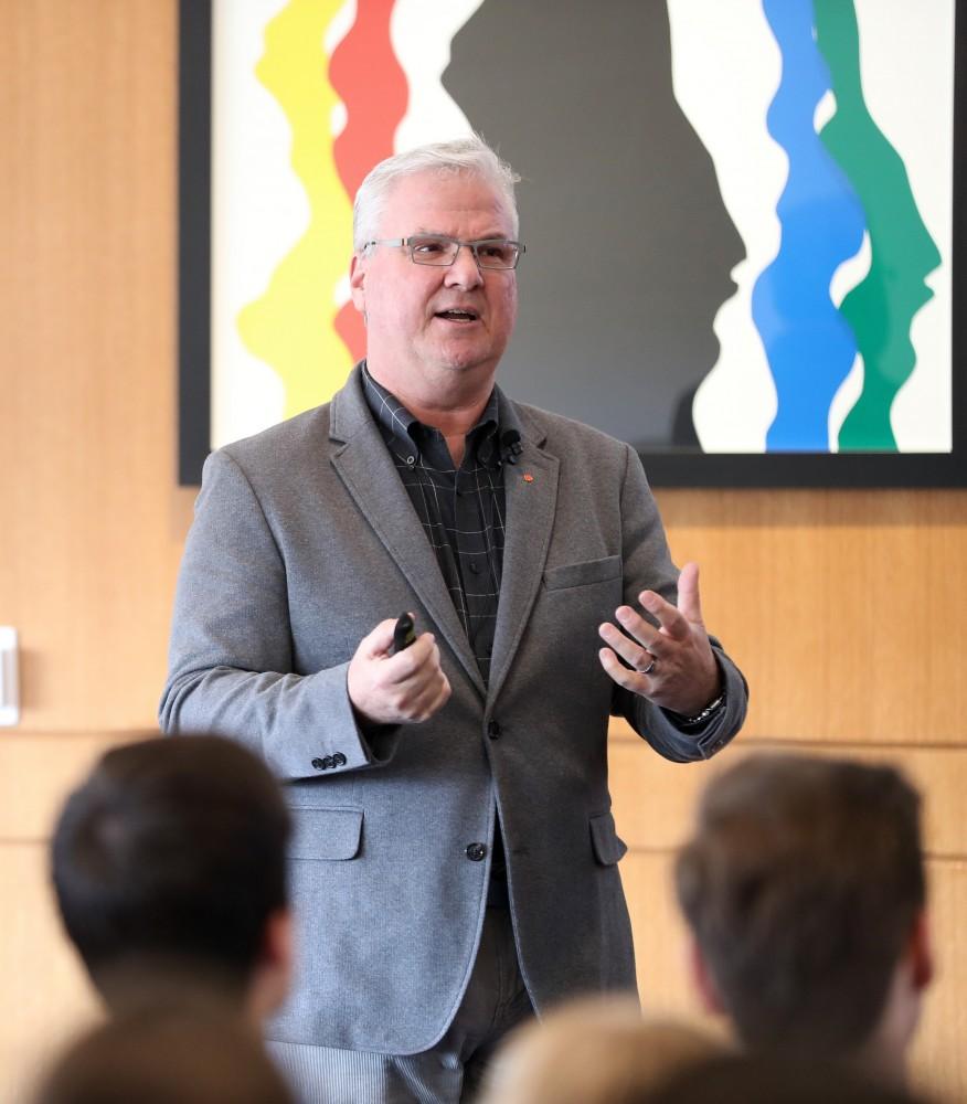 GVL/Kevin Sielaff - Nate Young, the senior vice president of global innovation at Newell Rubbermaid, speaks on Monday, Mar. 20, 2017, inside the L. William Seidman Center.