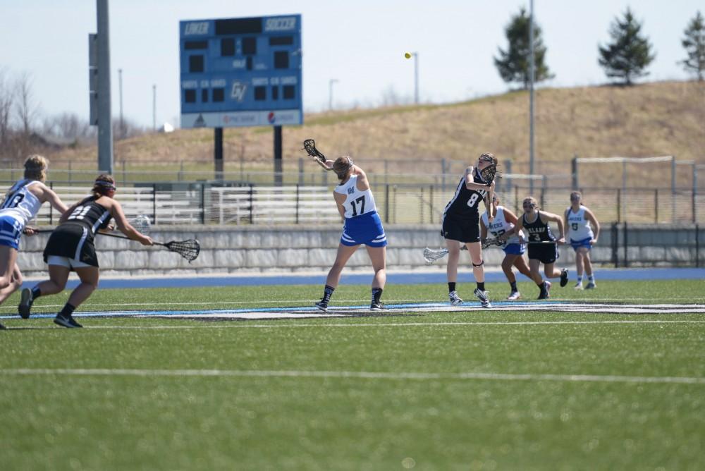 GVL / Luke Holmes - Women’s Lacrosse played against Oakland University on Saturday, April 1, 2016.