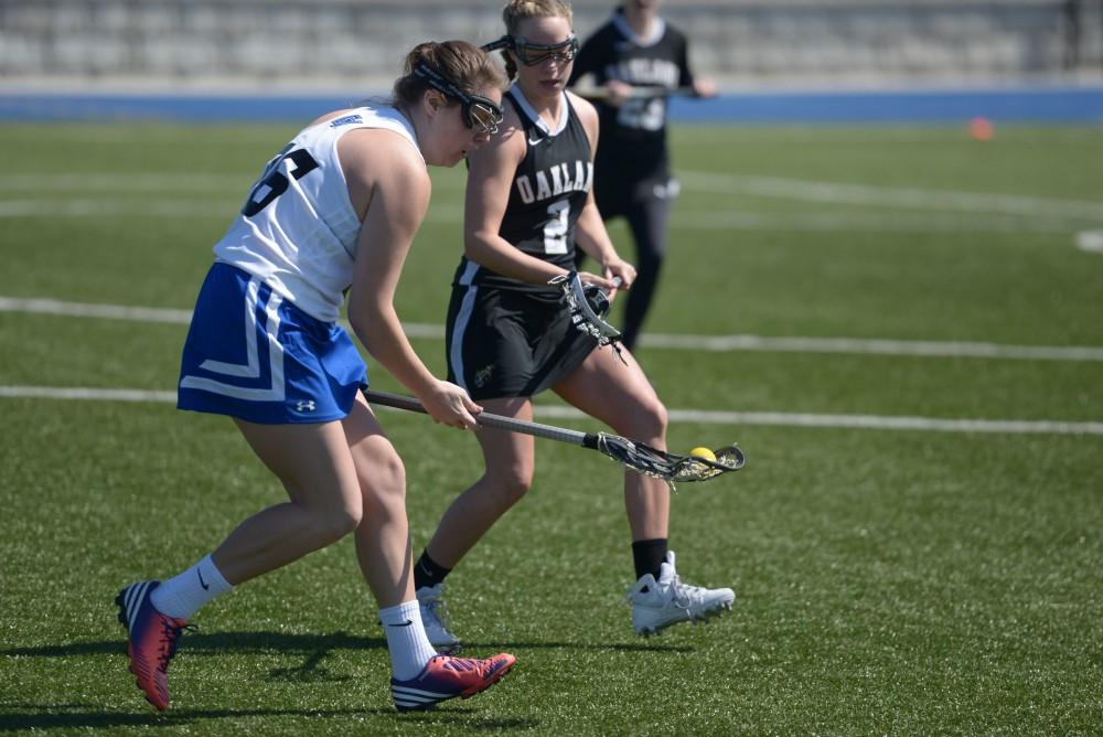 GVL / Luke Holmes - Women’s Lacrosse played against Oakland University on Saturday, April 1, 2016.