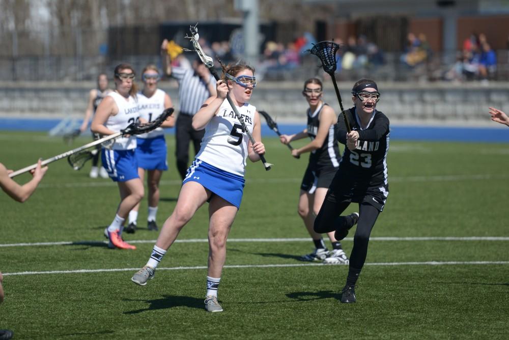 GVL / Luke Holmes - Women’s Lacrosse played against Oakland University on Saturday, April 1, 2016.