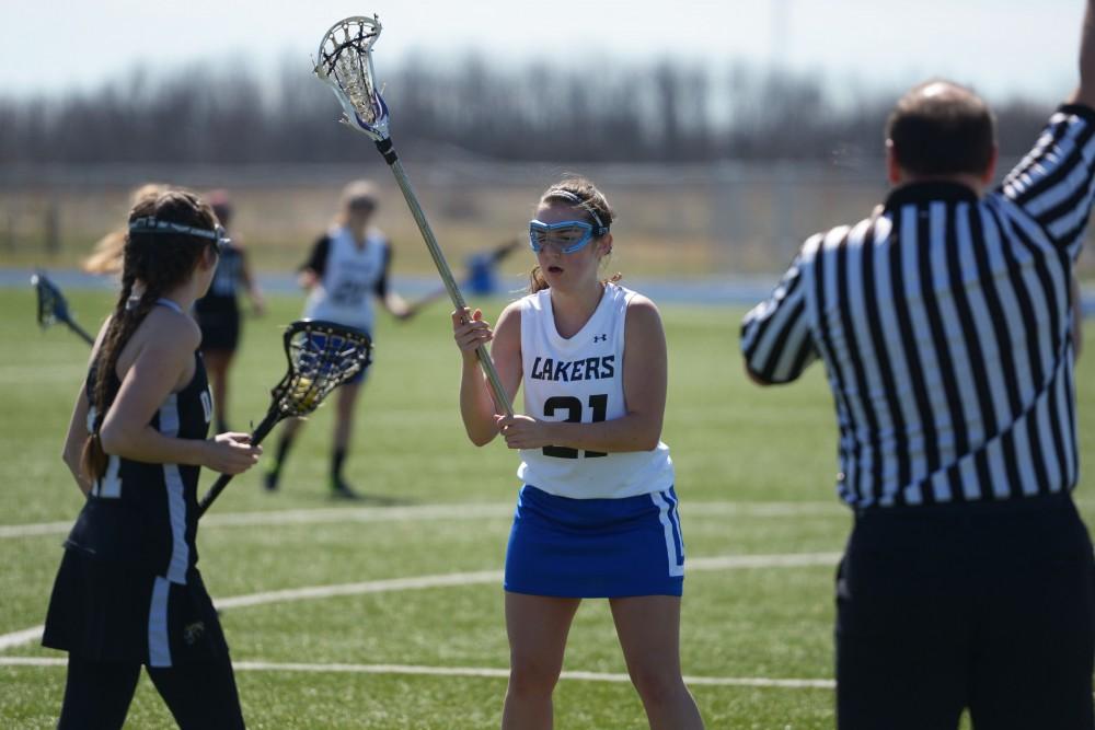 GVL / Luke Holmes - Women’s Lacrosse played against Oakland University on Saturday, April 1, 2016.