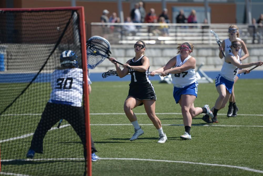 GVL / Luke Holmes - Women’s Lacrosse played against Oakland University on Saturday, April 1, 2016.