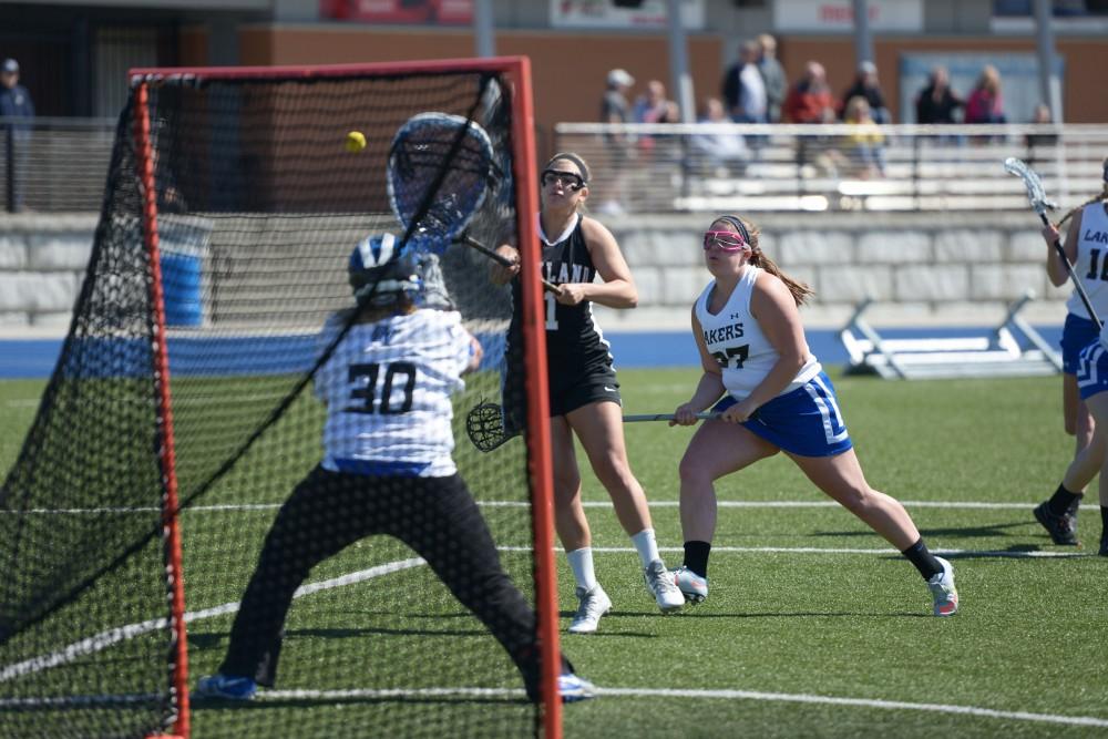 GVL / Luke Holmes - Women’s Lacrosse played against Oakland University on Saturday, April 1, 2016.