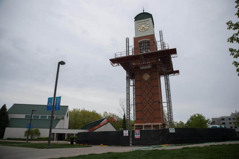 GVL / Luke Holmes - Construction has begun on the Clock Tower May 9, 2016.