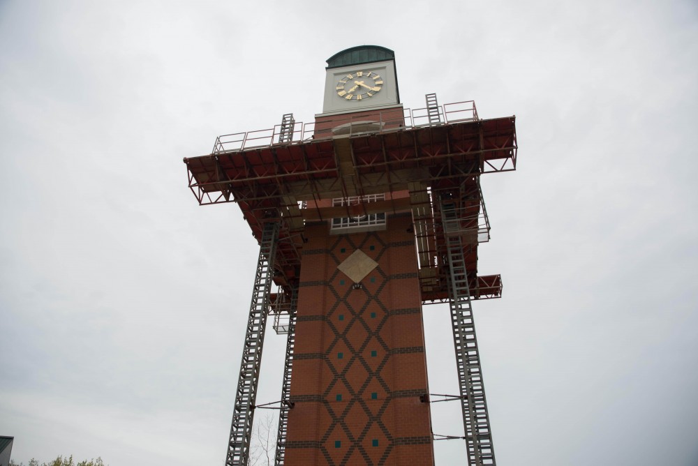 GVL / Luke Holmes - Construction has begun on the Clock Tower May 9, 2016.