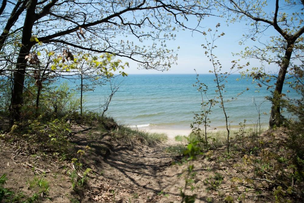 GVL / Luke Holmes - Rosy Mound Natural Area in Grand Haven offers a short hike with great views of Lake Michigan, May 16, 2017.