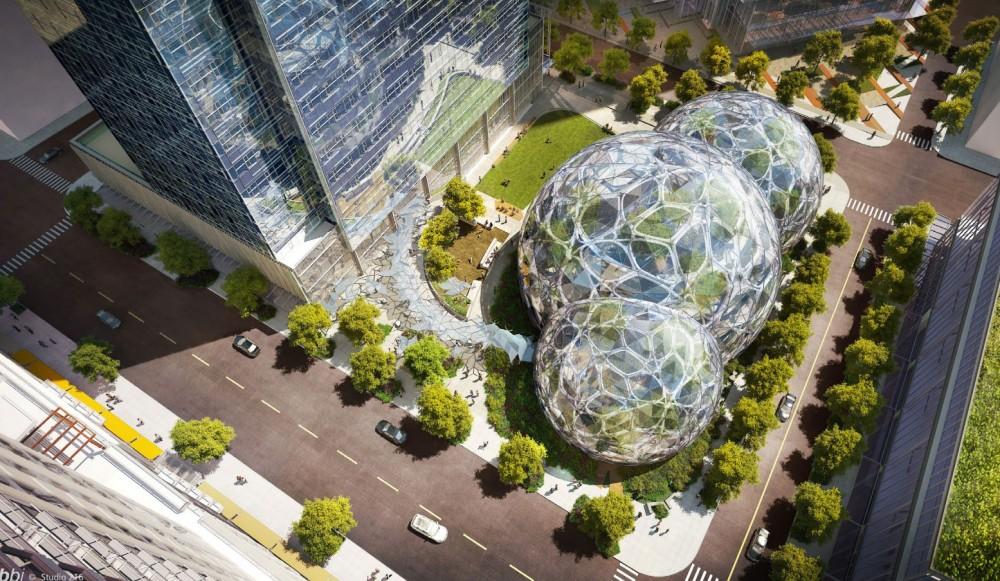 GVL / Courtesy - geekwire.comPart of Amazon’s planned expansion in the Seattle area includes biodome structures.