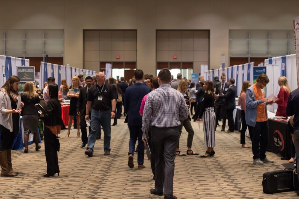 GVL / Dylan McIntyre. On Thursday, October 19, Grand Valley held their annual fall semester career fair at the Devos Place.