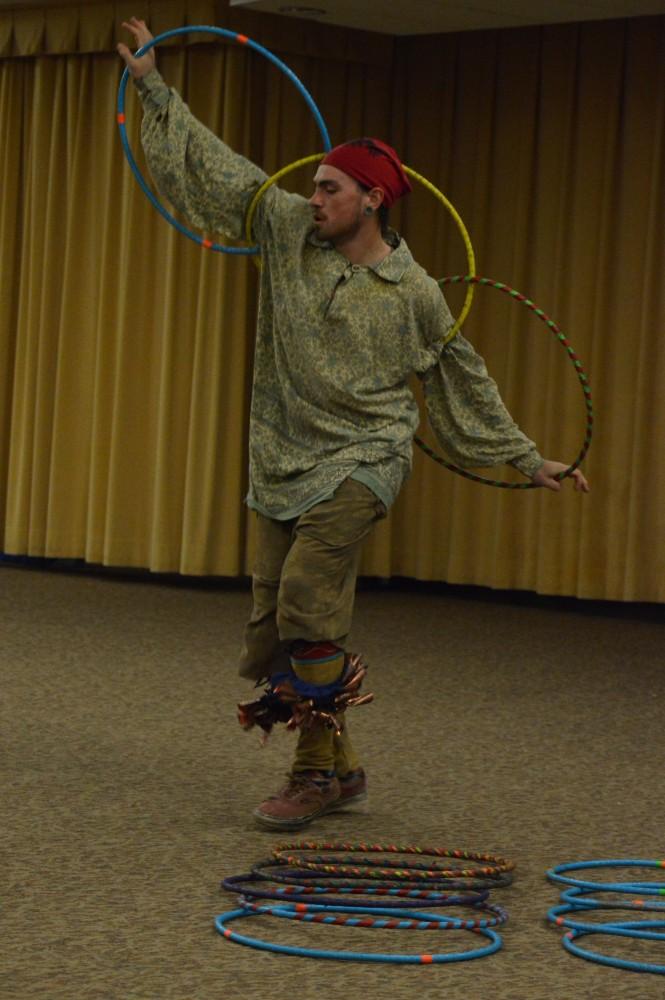 GVL/Hannah Zajac-- Special hoop dancing performance for Indigenous People's Day at Grand Valley State University on 9 Oct 2017. 