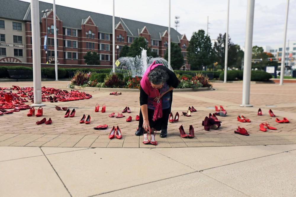 GVL / Emily Frye 
The Red Shoes Project art installation by Mexican Artist Elina Chauvet on Saturday October 21, 2017. 