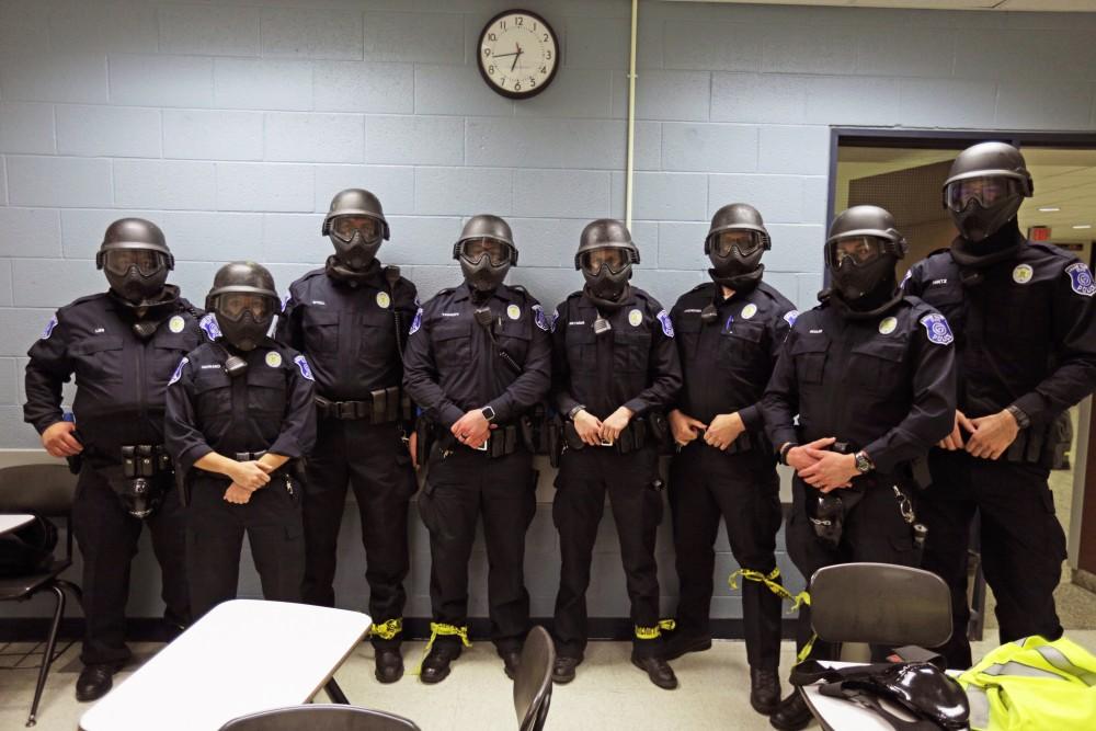 GVL / Emily Frye Grand Valley Police Department work alongside other safety departments in the surrounding area to train in the case of an active shooter on Sunday December 17, 2017. 