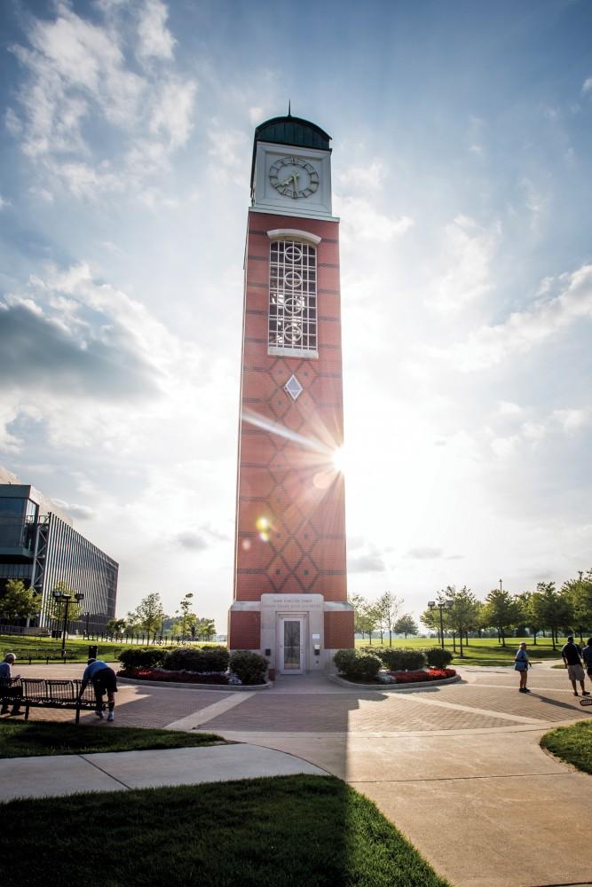 GVL/Archive
The clock tower on GVSUs Allendale campus has a 44 bell carillon. GVSU has two of the 14 carillons in the state of Michigan.