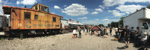 Students and professional directors work alongside railroads and trains located in west Michigan to tell the story of a young boy growing up in the Great Depression.   Courtesy / Sally Hoerr