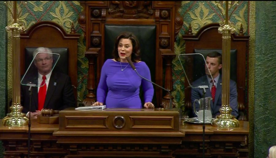courtesy / www.chalkbeat.org
Gov. Gretchen Whitmer delivers her first State of the State address on Tuesday, Feb. 12, 2019.