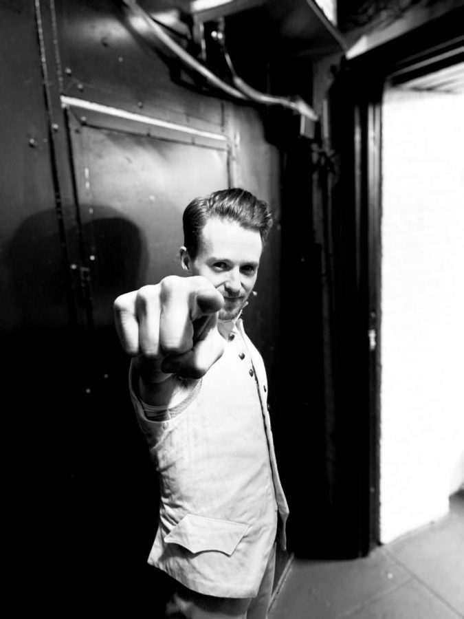 Mikey Winslow backstage at Hamilton. Photo courtesy: Mikey Winslow.