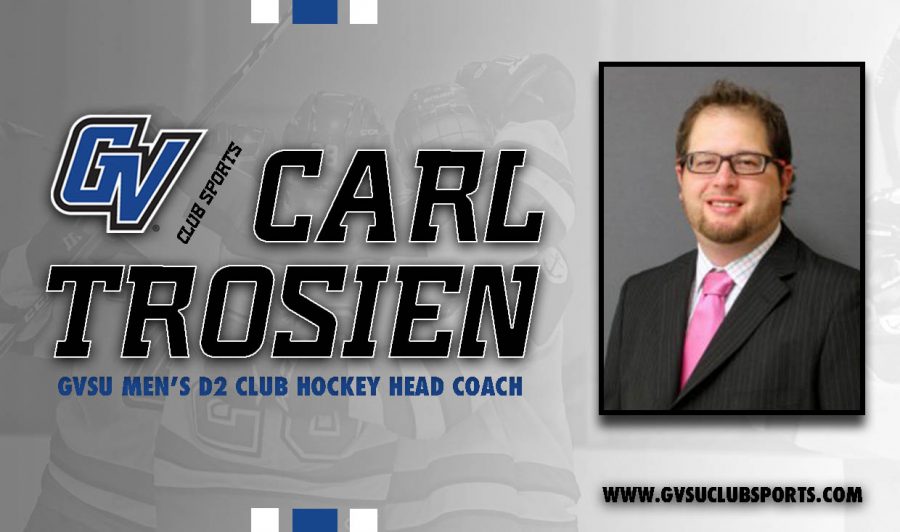GVSU Mens D2 Club Hockey Head Coach Carl Trosien // Courtesy to GVSU Club Sports