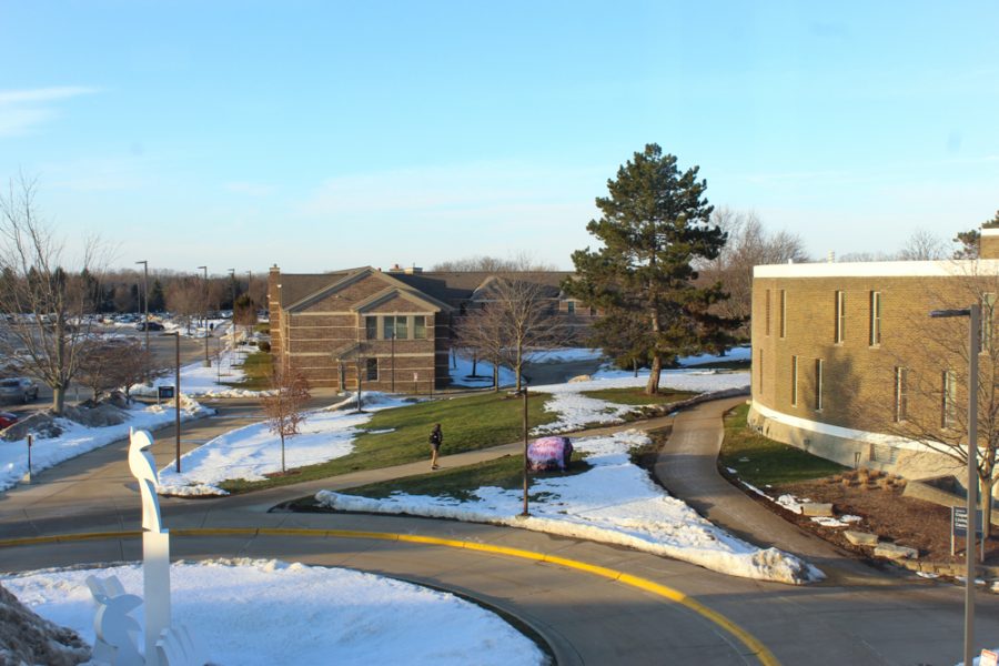GVL / Annabelle Robinson. GVSU campus during February 2021
